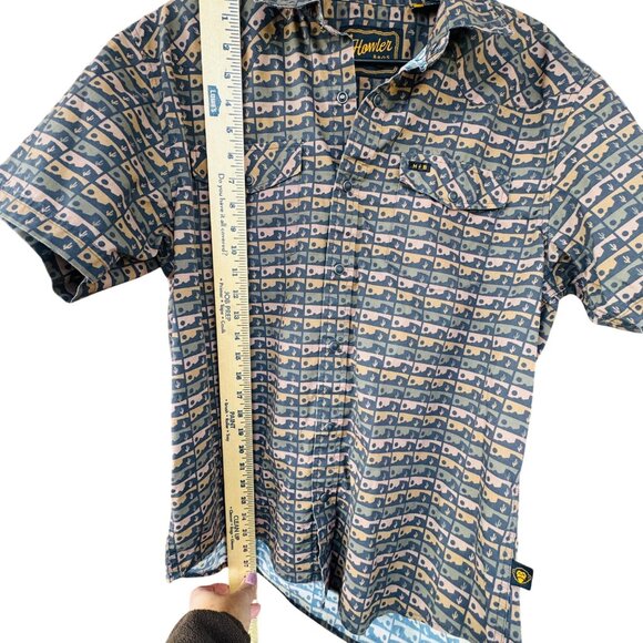Howler Bros H Bar B Snap Shirt M Black Cactus Desert Short Sleeve Snap Western - Picture 7 of 8